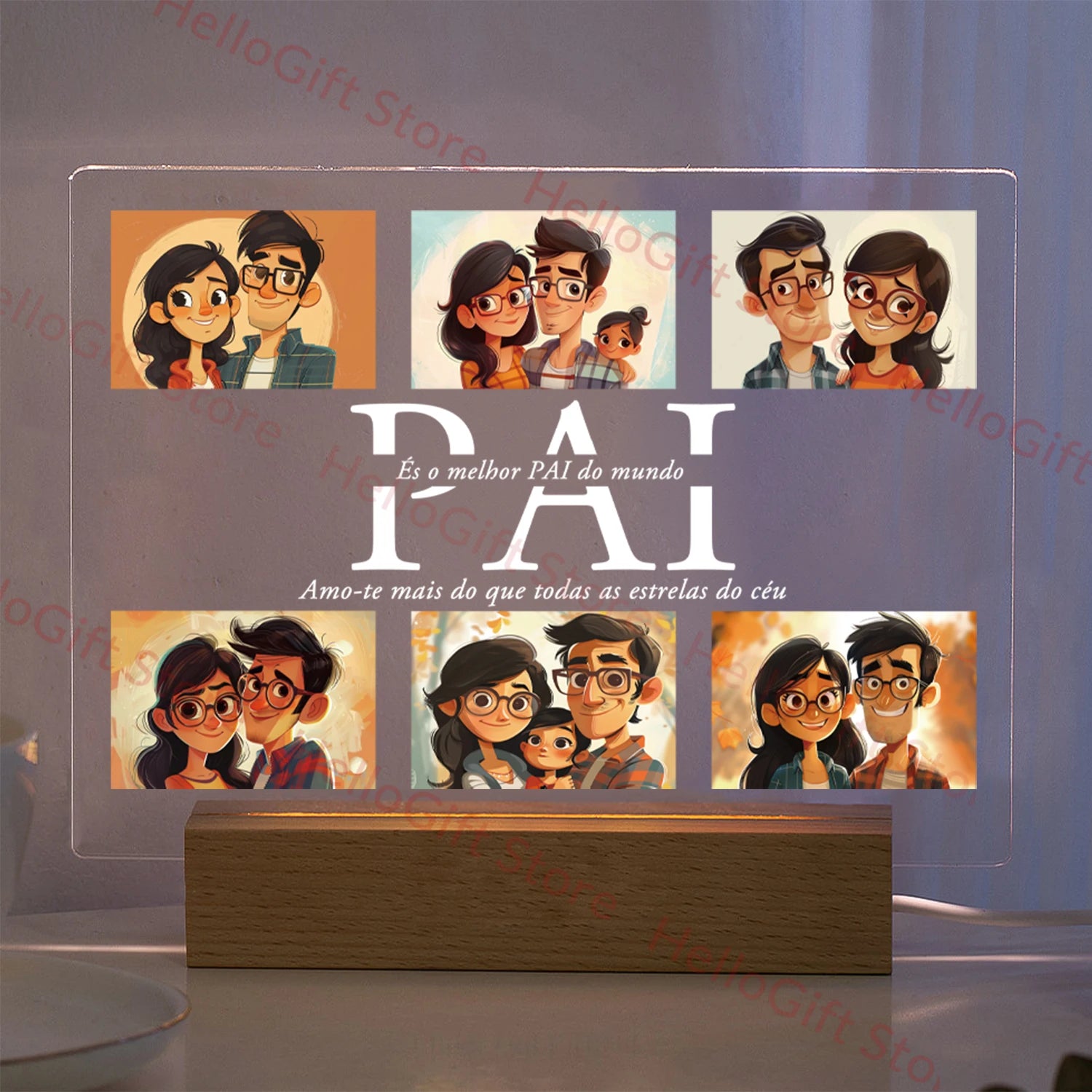 Personalized 3D Acrylic Photo Lamp – Custom Text Night Light for Mom, Dad, Family & Love Gifts - Image 15