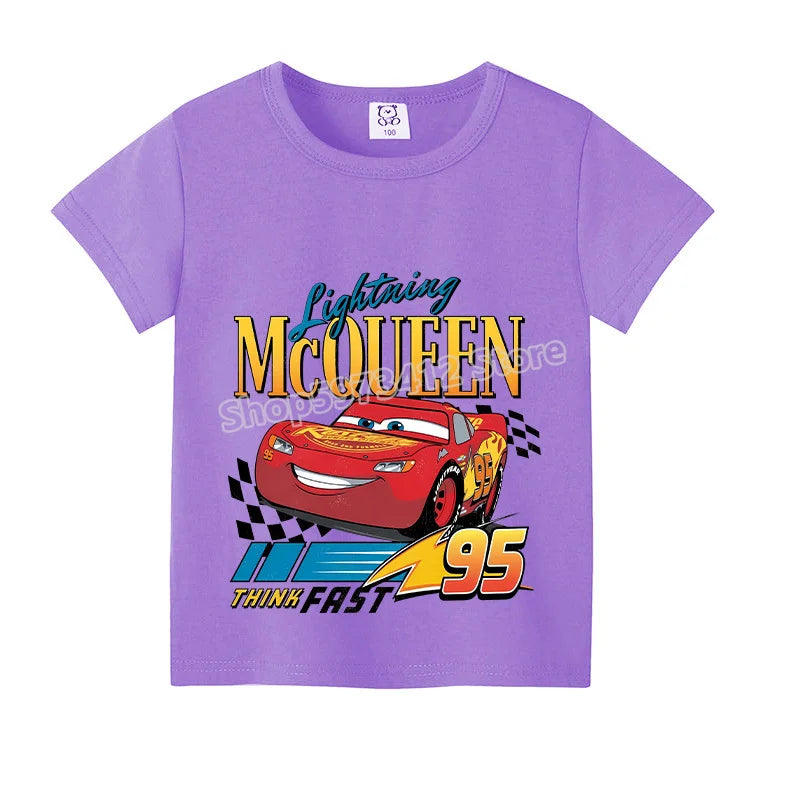 Lightning McQueen Kids T-Shirt – Disney Pixar Cars Cartoon Tee for Boys - Image 10