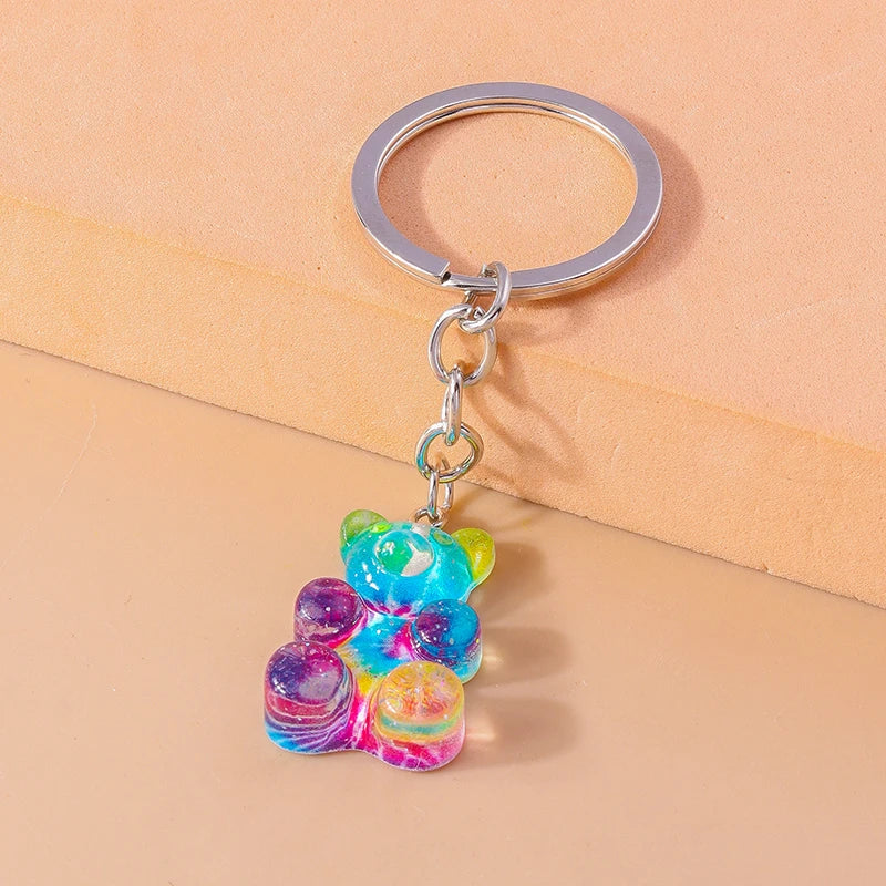 Cute 3D Dazzling Bear Keychain – Sparkling Animal Pendant for Car Keys & Handbags - Image 3