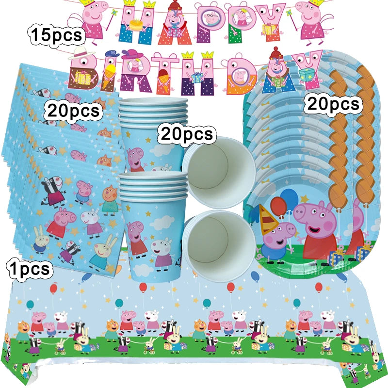 Peppa Pig Birthday Party Set – Kids’ Party Supplies with Speaker, Plates, Cups & Decorations - Image 13