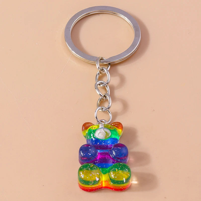 Cute 3D Dazzling Bear Keychain – Sparkling Animal Pendant for Car Keys & Handbags - Image 9