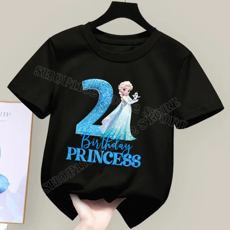 Frozen Elsa Birthday T-Shirt – Cute Cotton Tee for Girls Ages 1–9 - Image 16