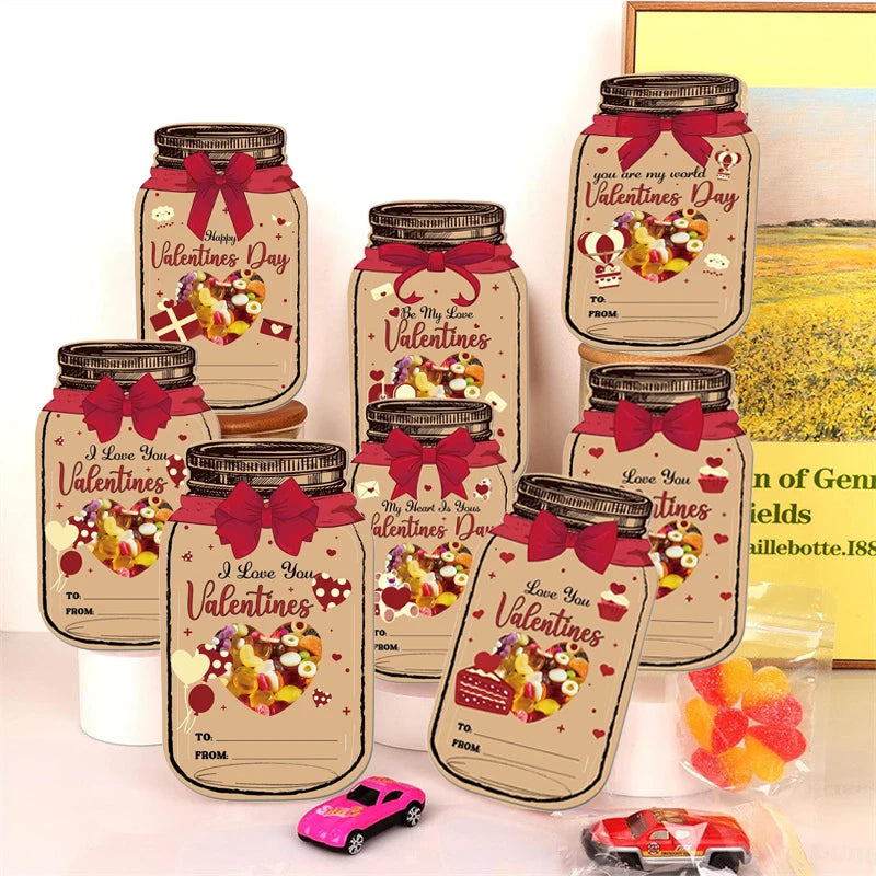 25pcs Valentine’s Day Greeting Cards – Romantic Handmade Postcards with 6 Designs - Image 2