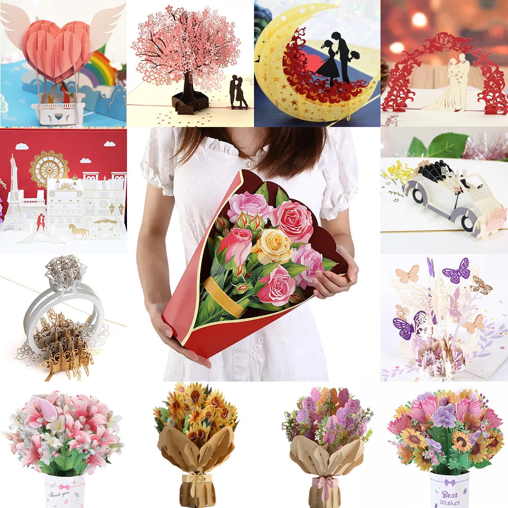 Premium 3D Pop-Up Flower Bouquet Card – Handmade Greeting Card for Special Occasions - Image 6
