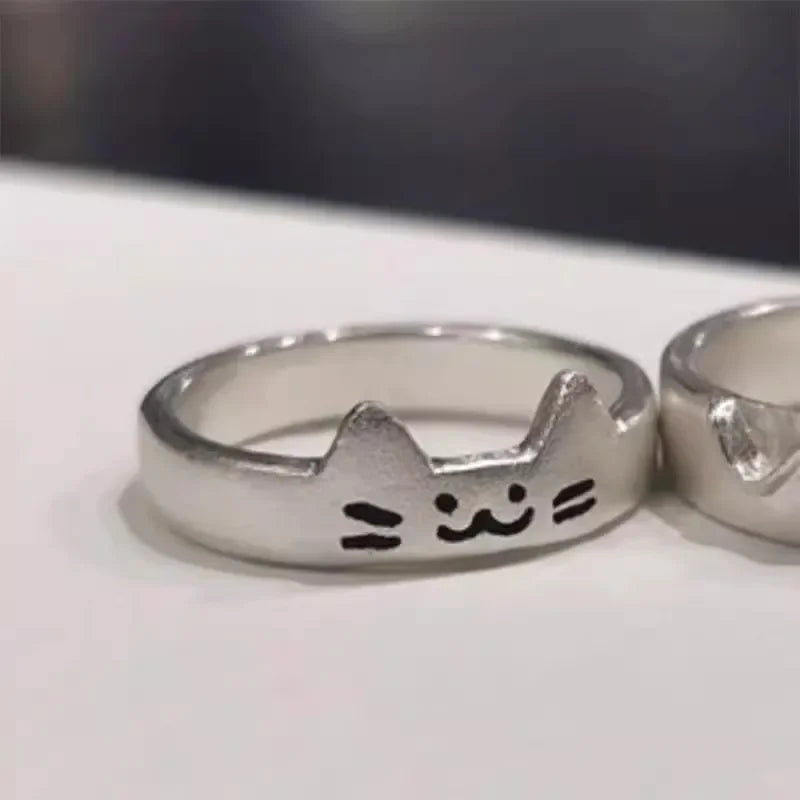 Cute Cat & Dog Animal Couple Rings - Image 7