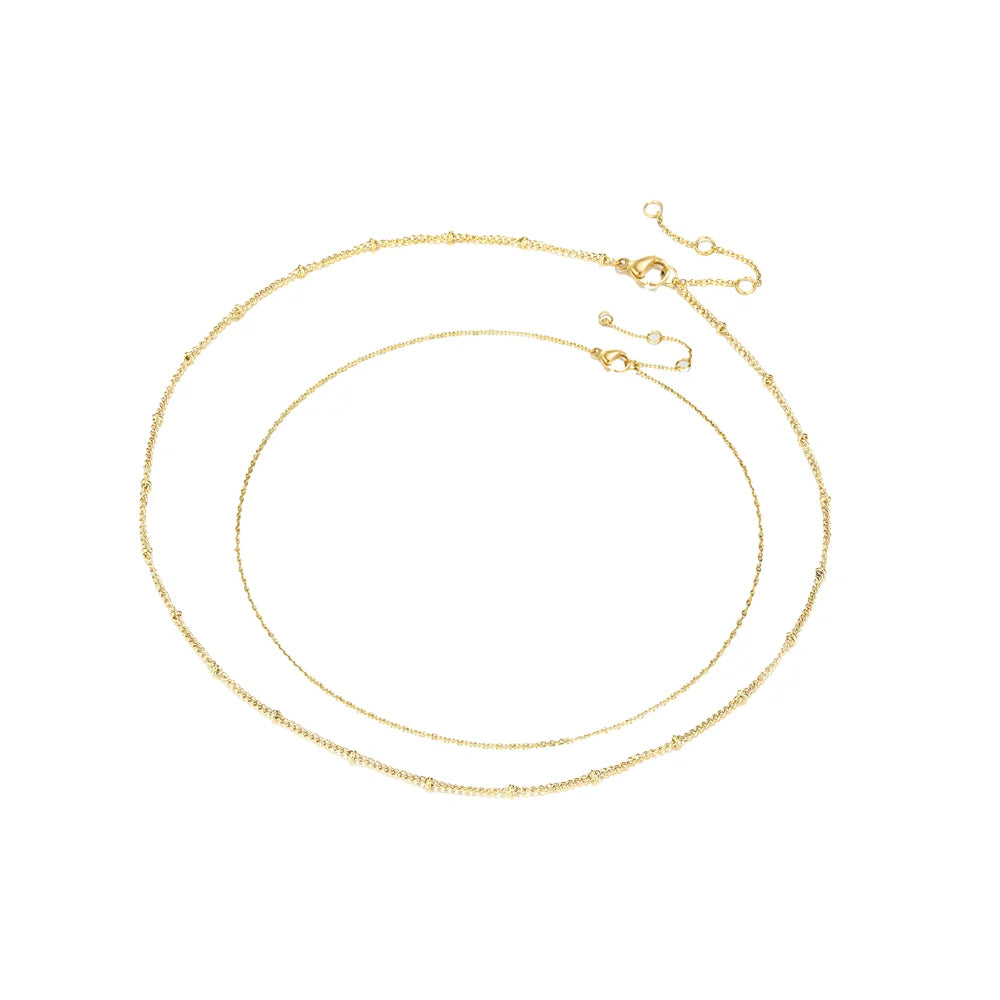 eManco Pre-Heated Stainless Steel Chain Necklace – Metallic Texture Gift for Her - Image 7