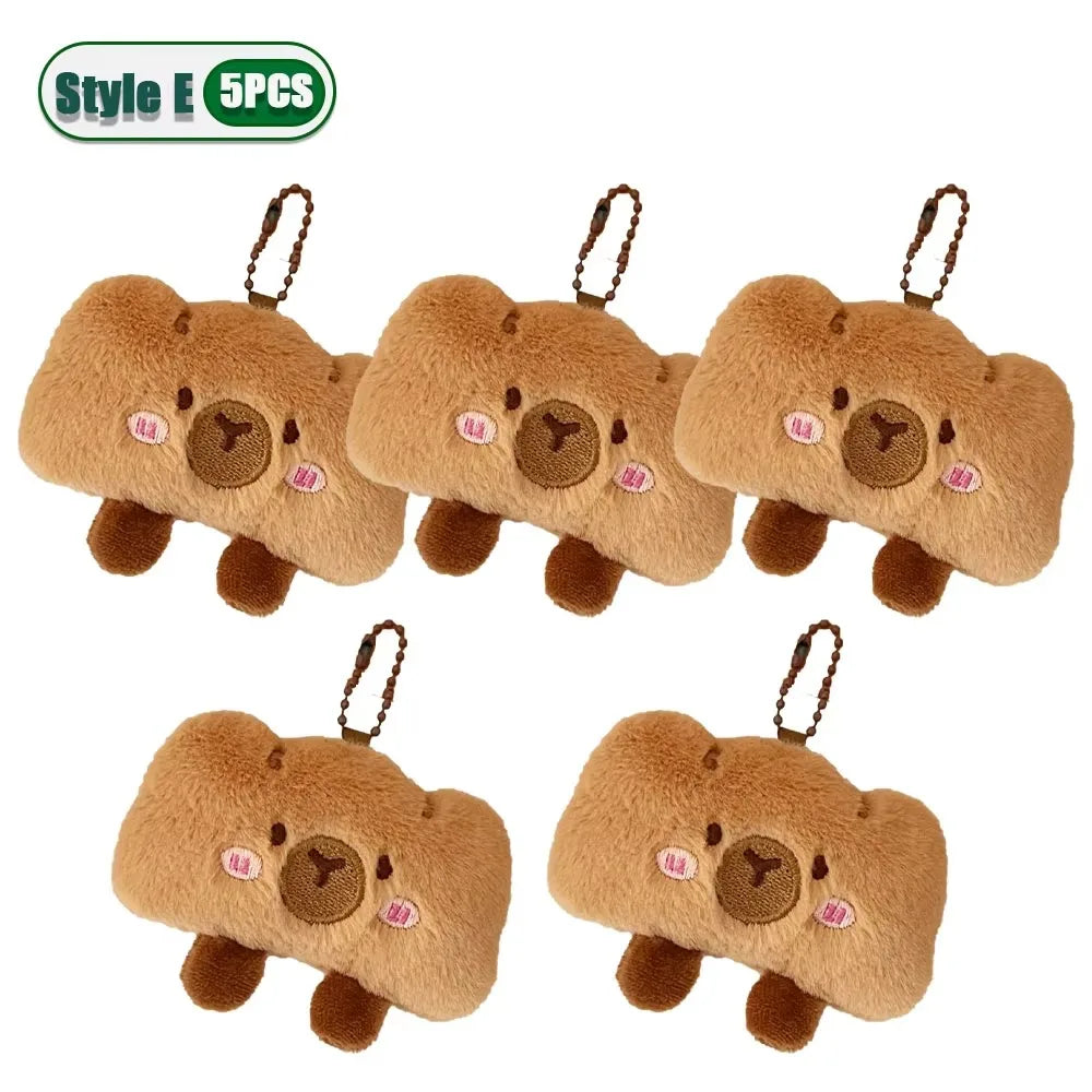 1–10PCS Gourmet Capybara Plush Pendant – Cute Cartoon Doll for Bags, Decor & Gifts - Image 9