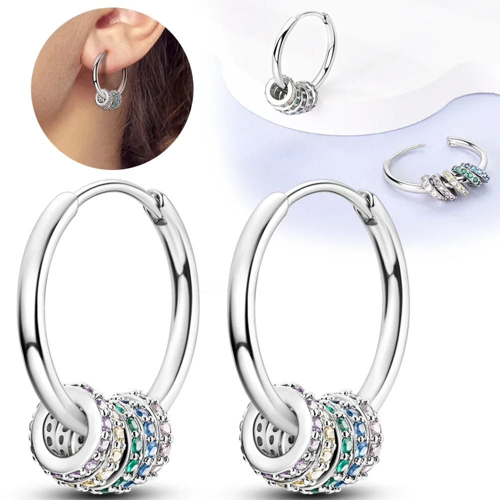 925 Sterling Silver Star, Moon & Sun Hoop Earrings – Infinity Love Golden Jewelry for Women - Image 9