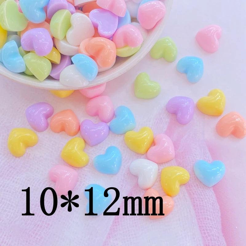 30Pcs Cute Mini Heart-Shaped Resin Figurines – Flatback Cabochons for Crafts & Accessories - Image 2