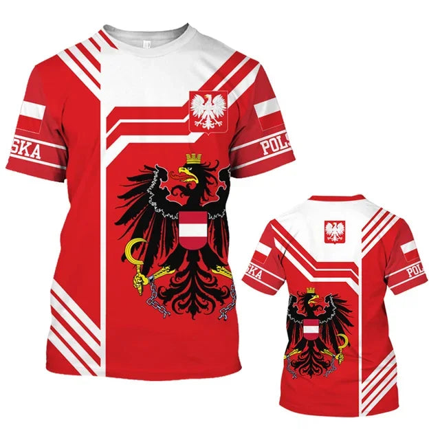 Polish Polska White Eagle Emblem T-Shirt – 3D Nation Flag Graphic Tee for Men - Image 7