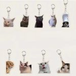 Funny Rambling Goat & Huh Cat Meme Keychain – Screaming Confused Cat Pendant Gift