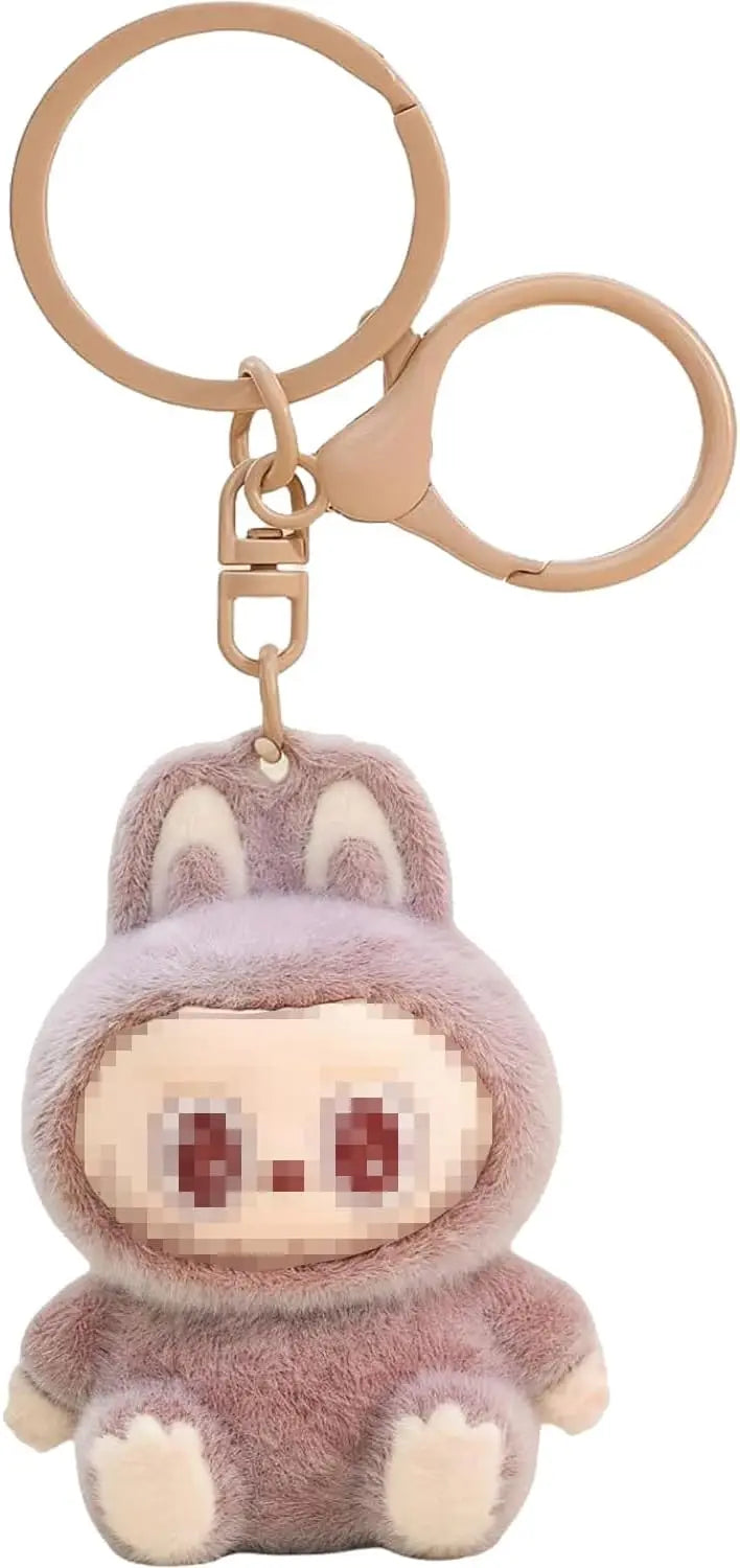 Cute Flocking Cartoon Monsters Keychain – Kawaii Bag Charm Gift for Women - Image 5