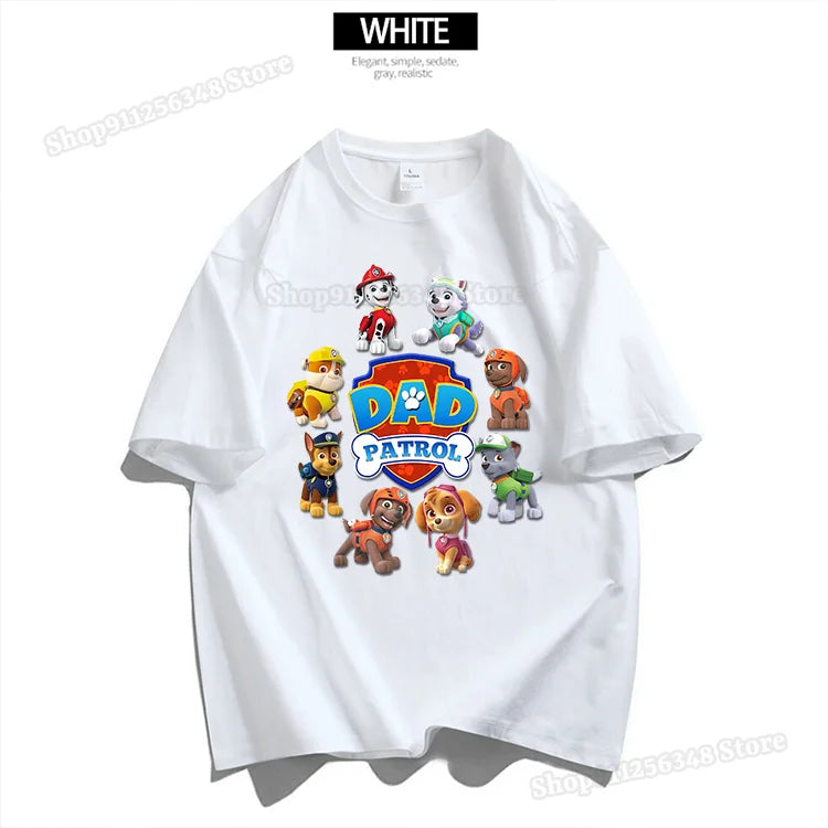 Cartoon Paw Patrol Dad & Mum Graphic T-Shirts – Matching Summer Outfits for Couples & Parents - Image 7
